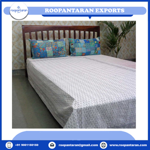 Edredón Kantha de algodón orgánico hecho a mano de alta calidad, bloque de edredón bordado impreso, decoración del hogar elevada con edredón a precio barato - Product Image 4