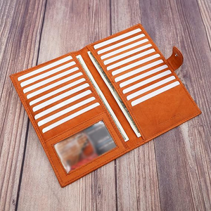 Cartera para hombre con logotipo personalizado de alta calidad, piel auténtica duradera con cierre de botón a presión de tendencia, precio bajo al por mayor - Product Image 2