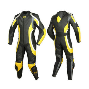 Combinaison de course pour moto robuste, fabriquée en cuir véritable de qualité supérieure avec coutures de sécurité renforcées et protections de genoux remplaçables - Product Image 6