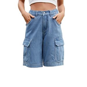 Pantalones Cortos Largos de Mezclilla Sólida, Nuevo Estilo, Logotipo Personalizado, Transpirables y de Alta Calidad, Talla Grande para Hombre, 100% Algodón con Personalización - Product Image 1