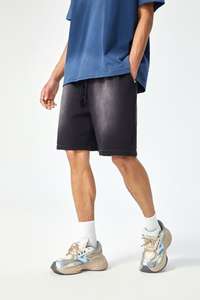 Custom 360GSM 100% algodón pantalones cortos de los hombres de peso pesado Dip Dye pantalones cortos de gran tamaño de calidad superior lavado con ácido pantalones cortos bolsillo en la espalda - Product Image 5