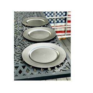 Placa de cargador de aluminio con acabado dorado, plato de servicio hecho a mano de diseñador único, placa de cargador de Metal de mesa decorativa para boda - Product Image 2