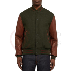 OEM Custom Leather Sleeve Chenille Embroidery College <b>Bomber</b> Flight Baseball Team Letterman <b>Jackets</b> For <b>Men's</b> <b>summer</b> - Product Image 3