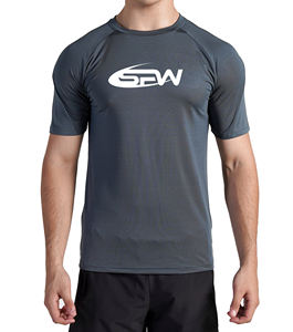 Camiseta de Fitness para hombre, estampado gráfico, tejido de poliéster, secado rápido, elástico, ajuste cómodo, elegante para la vida en el gimnasio, ropa de calle cruzada - Product Image 1