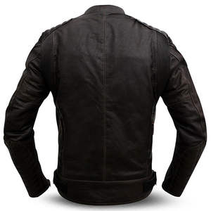 Chaqueta de Motociclista con Capucha para Hombre, Hecha a Medida, de Cuero Genuino y Lona, Transpirable, Protectora para Invierno, con Bolsillos Delanteros - Product Image 6