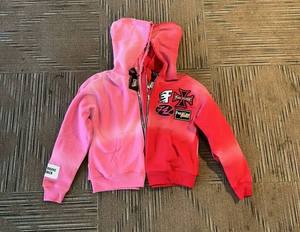 Venta al por mayor Sudadera con capucha unisex 100% algodón orgánico efecto lavado ácido diseño desgastado bordado de diamantes de imitación estampado personalizable invierno - Product Image 6