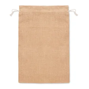 <b>Large</b> Sustainable <b>Jute</b> Drawstring Sportpacks Promotional Merchandising <b>Bag</b> - Product Image 2