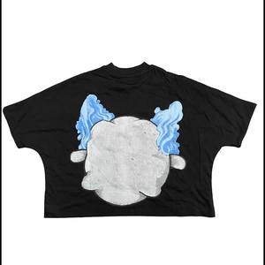 เสื้อยืดคอกลมสำหรับผู้ชายเสื้อครอปผ้าฝ้ายลายกราฟิกทรงพอดีตัว - Product Image 6