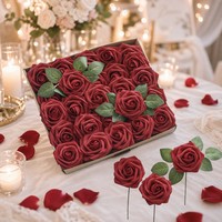 Têtes de roses artificielles en mousse PE de 8 cm en gros, tiges de fleurs réalistes, fleurs de roses en gros, décoration pour la Saint-Valentin, mariage, fête