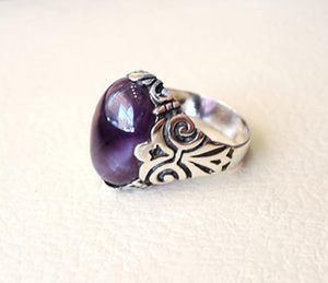 Wholesale <b>Men</b> <b>Ring</b> Natural Amethyst Gemstone February Birthstone Arabic Ottoman Style <b>Ring</b> Jewelry 925 Sterling Silver <b>Ring</b> - Product Image 4