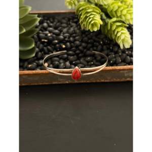 Navajo Handmade <b>Red</b> Spiny Oyster & Sterling Silver Fashion Cuff <b>Bracelet</b> - Product Image 1