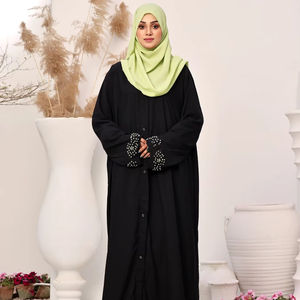 Venta al por mayor musulmán señoras Ropa Étnica abayas fabricante 2025 Primavera Verano liso Hijab mujer Abayas personalizado - Product Image 1