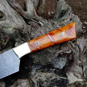 Cuchillo de chef de acero al carbono de Damasco, cuchillos de cocina, producto - Product Image 5