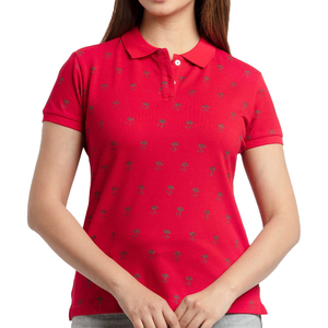 Camiseta de Mujer, Suave y Transpirable, 100% Algodón, Tejido de Punto Estampado, para Deportes, Caminar, Uso Casual, Cuello Clásico, Manga Corta - Product Image 1