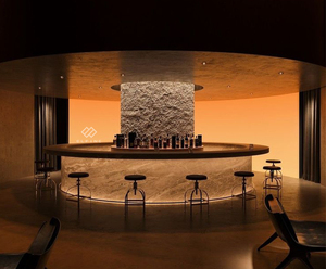 Barra de <span class=keywords><strong>Bar</strong></span> Moderna para Hotel, con Cubierta Redonda Grande de Mármol, Iluminación LED, para Uso en Casa y Centros Comerciales - Product Image 6