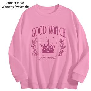 Sudadera Castle para Mujer, Cuello Redondo con Estampado Gráfico Rosa - Product Image 3