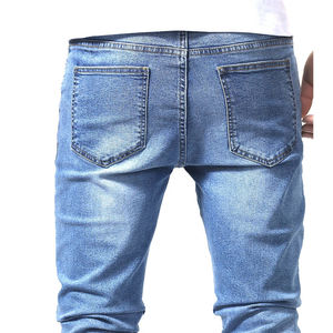 Jeans en denim respirant pour homme sur mesure - Motif uni, finition délavée, saison printemps, 100% coton, haute qualité - Product Image 5