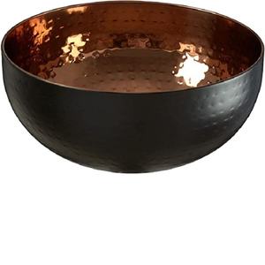 Centro de mesa hecho a mano personalizado, tazón de cocina Simple de cobre y Metal negro, tazón decorativo para mesa de comedor - Product Image 1