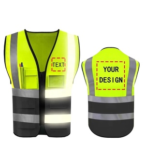 Gilet de sécurité réfléchissant haute visibilité avec logo personnalisé et poches, vêtement de travail de protection - Product Image 1