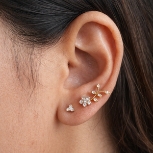 ต่างหูเพชรทรงกลีบดอกฟลูเออร์ - Product Image 2