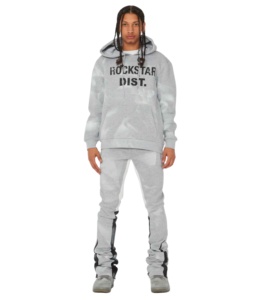 Ensemble en molleton de coton doux de luxe avec motifs streetwear personnalisés en relief haute densité pour homme, survêtement imprimé en relief - Product Image 1