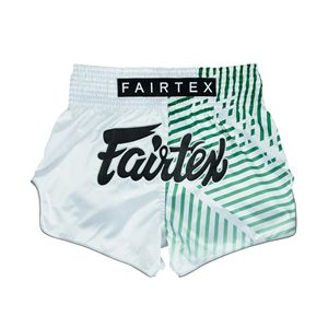 New Custom Design Fairtex Boxing <b>Short</b> Custom logo Competition Kick Boxing <b>Shorts</b> Muay Thai Wholesale <b>White</b> and Green Mma <b>Shorts</b> - Product Image 1