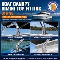 Capuchon de tube de 32 mm (1-1/4 pouce) en acier inoxydable 316 pour bimini marin, embout externe pour tube, accessoire de fixation pour auvent de yacht et bateau