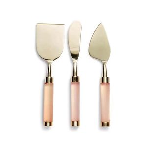 Juego de Cuchillos para Queso de Acero Inoxidable Hechos a Mano de Buena Calidad con Mango de Mármol y Madera para Servir Queso y Desayuno - Product Image 2