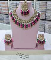 Parure de collier ras-du-cou et boucles d'oreilles ethniques plaqué or antique avec zircon cubique et cristaux, pour mariage et soirée, pour femme