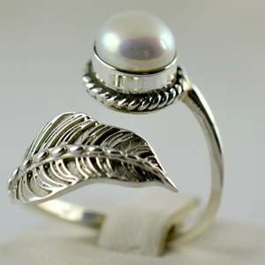 925 Sterling <b>Silver</b> Handmade Boho <b>Ring</b> Freshwater Pearl June Birthstone Jewelry Perfect Gift for Her Birthday or Anniversary - Product Image 6