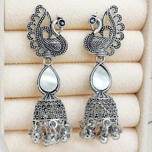 2024 mode Bollywood traditionnel indien fête de mariage porter des bijoux pour les femmes oxydé glands Jhumka Jhumki boucles d'oreilles pour les femmes - Product Image 2