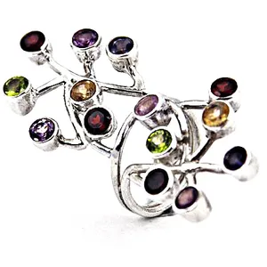 Bague en argent 925 plaqué rhodium avec pierre en zircon en forme de branche pour femme, bijoux cadeau - Product Image 3