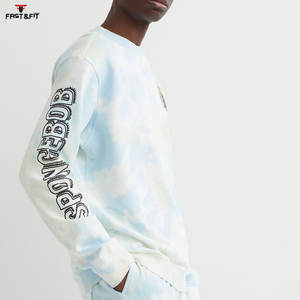 Sweat-shirt à col rond en polaire pour hommes, sweat-shirt à capuche d'entraînement de jogging à manches longues avec logo personnalisé - Product Image 3