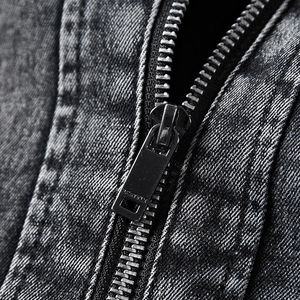 Veste en jean bio sur mesure pour homme, coupe oversize, col montant, manches longues, décontractée, élégante, design tendance, hiver, style urbain - Product Image 4