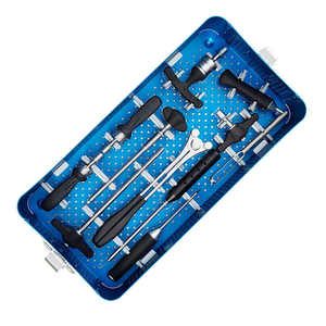 Ensemble d'instruments de chirurgie orthopédique de la colonne vertébrale en acier inoxydable, manuel et à alimentation électrique, kits de neurochirurgie par SurgiRight Instrument - Product Image 1