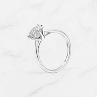 Montresor Infini Bague en argent sterling 925 pour femme avec moissanite sphérique de 7,4 mm pour mariage ou fiançailles 'Freeze Love'