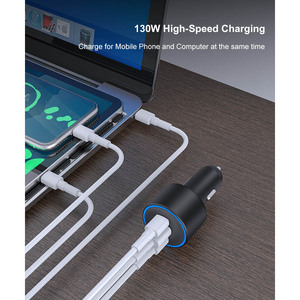 Cargador de Coche de Doble Puerto y Carga Rápida de 130W, Adaptador de Voltaje de 12-24v - Product Image 5
