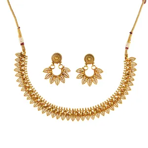 Ensemble de collier ras du cou ethnique plaqué or-15338 - Product Image 1