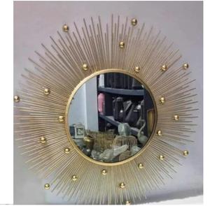 Espejo de Pared para Decoración del Hogar, Sala de Estar, Baño, Dormitorio, Entrada, Estilo Lujoso, Moderno, Forma Redondeada - Product Image 4