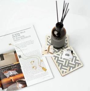 Premium Bone Inlay Wooden Walnut <b>Coasters</b> Decorative Black and <b>White</b> Flower Pattern Drink Mats At Cheap Price - Product Image 3