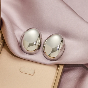 ต่างหูชุบทอง18K ทรงรีย้อนยุคหรูหรา316สแตนเลส1คู่สไตล์ทางศาสนาไข่มุกเพชรต่างหูแฟชั่น - Product Image 2