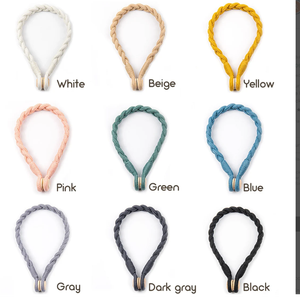 2Pcs Cotton <b>Curtain</b> Tiebacks With Magnets Hold, Wooden Buckle Magnetic <b>Curtain</b> Tie-back Hand - Product Image 2
