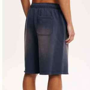 Pantalones cortos largos de algodón 100% personalizados, cómodos, con efecto deslavado, para hombre, ropa informal de verano, pantalones cortos lisos a la moda para hombre - Product Image 2