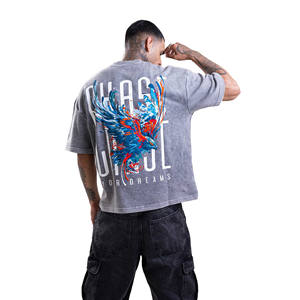 T-shirt personnalisé de haute qualité 100% coton pour hommes coupe régulière vintage impression à manches courtes à séchage rapide anti-rides vierge - Product Image 3