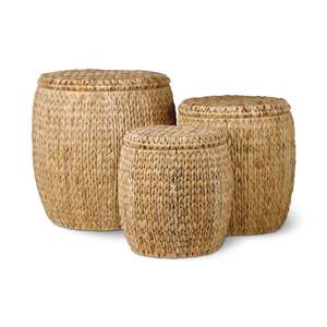 Pouf en jacinthe d'eau écologique/coussin confortable/étiquette propre/fabriqué à la main - Product Image 1