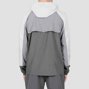 Low MOQ Hombres Nylon Chándal Wind Breaker Zip up Sudadera con capucha y pantalones cortos Conjunto Plain Jogging Shorts Conjuntos - Product Image 3