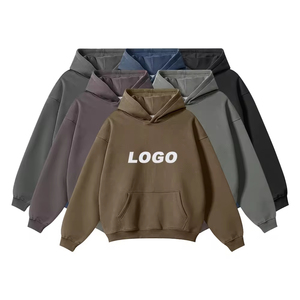 Venta al por mayor personalizado Unisex hombres de gran tamaño Drop Shoulder Hoodie Streetwear en blanco de algodón polar con Logo hombres sudaderas con capucha - Product Image 1