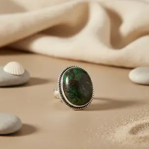 Anillo de Plata 925 con Cianita para Mujer, Oro Rosa de 18K con Piedra Natural, Chapado en Rodio, Joyería Fina - Product Image 2