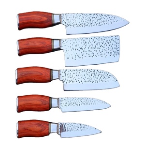 ใบมีดสแตนเลสแกะสลักทำด้วยมือพร้อมมีดเชฟสับเนื้อ - Product Image 1