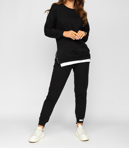 Custom Printed Logo Oversize Pullover Hoodie Sweatpants Winter Lace Solid Color Breathable Heavyweight Sweatsuit - Product Image 6